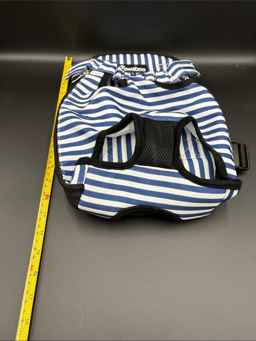 Pawaboo Blue & White Striped Pet Backpack size medium
